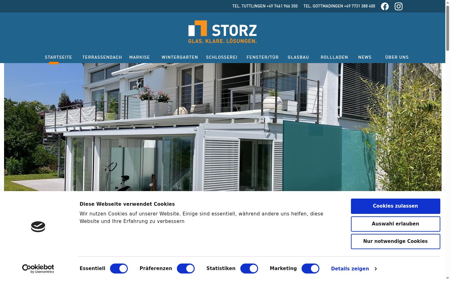 Screenshot del banner di consenso mostrato prima di qualsiasi interazione