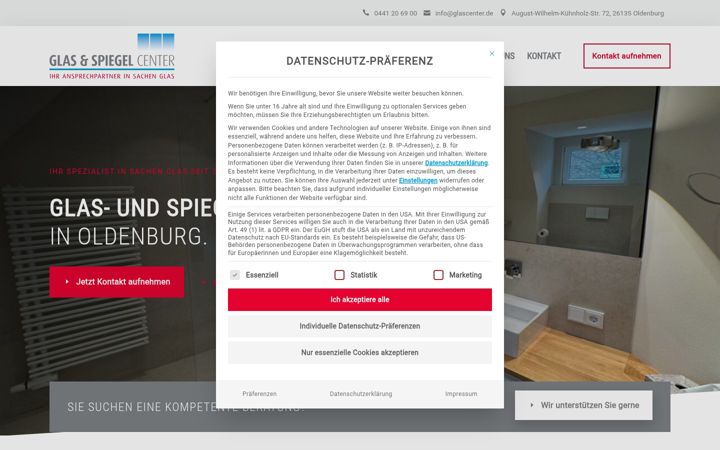 Screenshot of glascenter.de