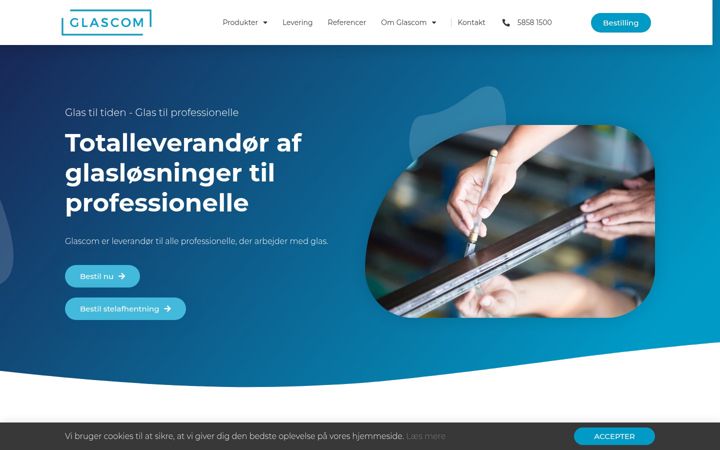 Screenshot of glascom.dk