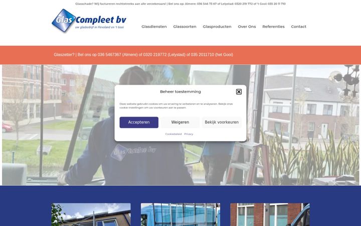 Screenshot of glascompleet.nl