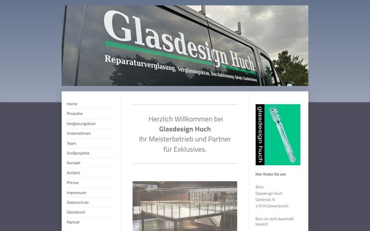 Screenshot of glasdesign-huch.de