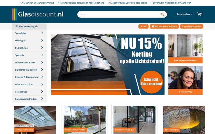 Captura de pantalla de glasdiscount.nl