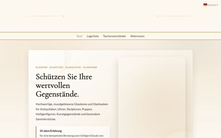 Screenshot of glasdome.de