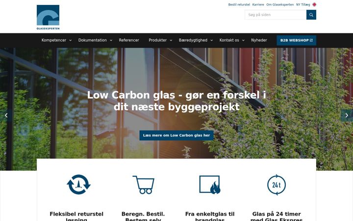 Screenshot of glaseksperten.dk