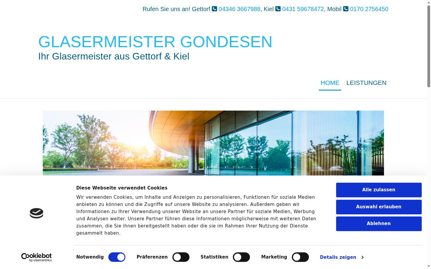 Screenshot van de toestemmingsbanner zoals getoond vóór enige interactie