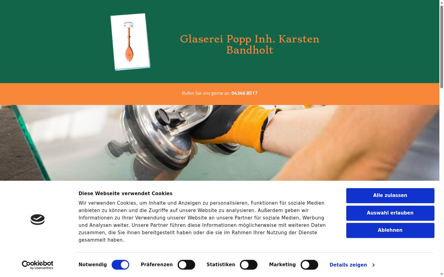 Screenshot of the consent banner shown before any interaction