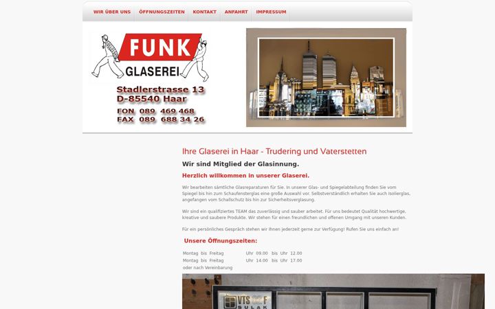 Screenshot of glaserei-funk.de