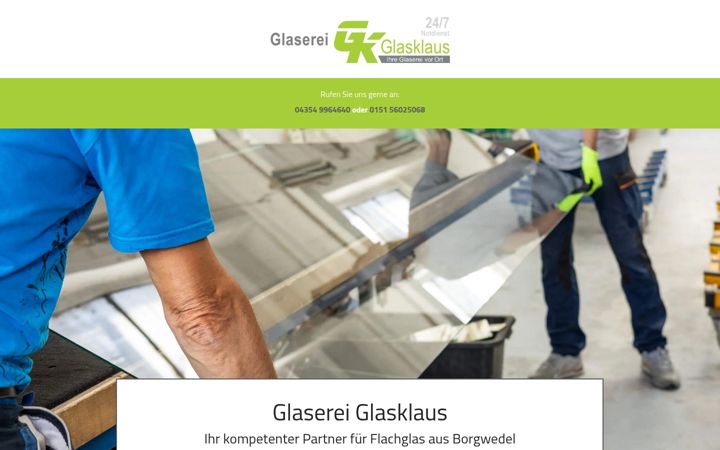 Screenshot of glaserei-glasklaus.de