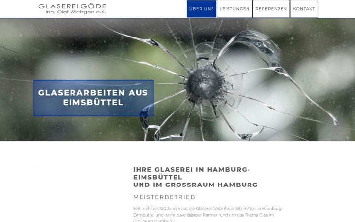 Snímek obrazovky glaserei-goede.de