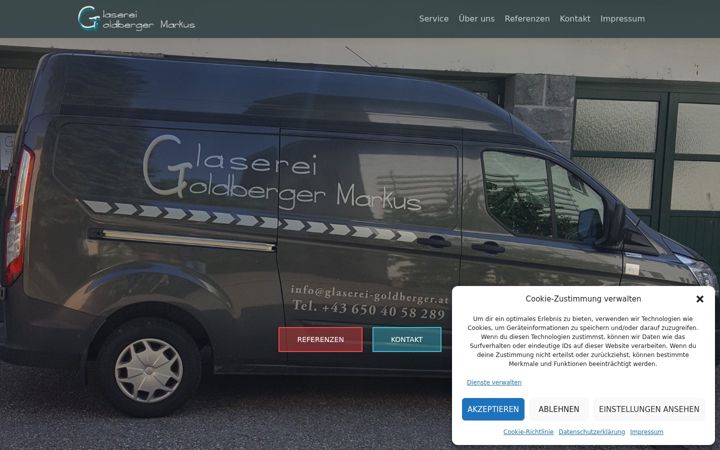 Screenshot of glaserei-goldberger.at