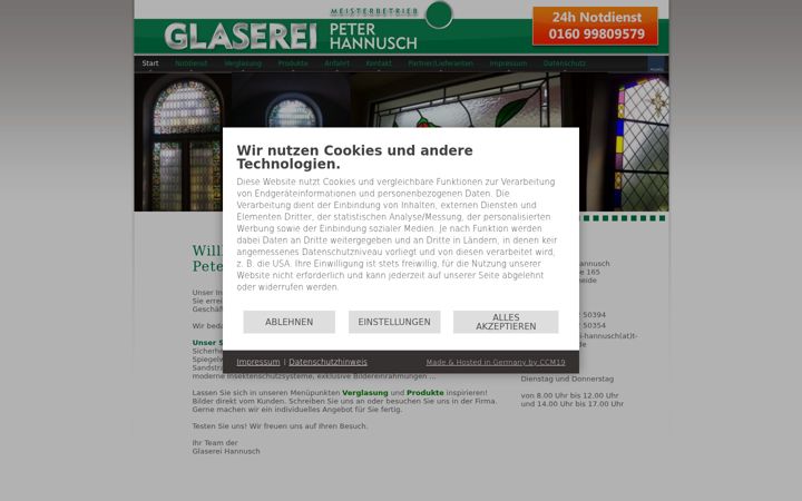 Screenshot of glaserei-hannusch.de