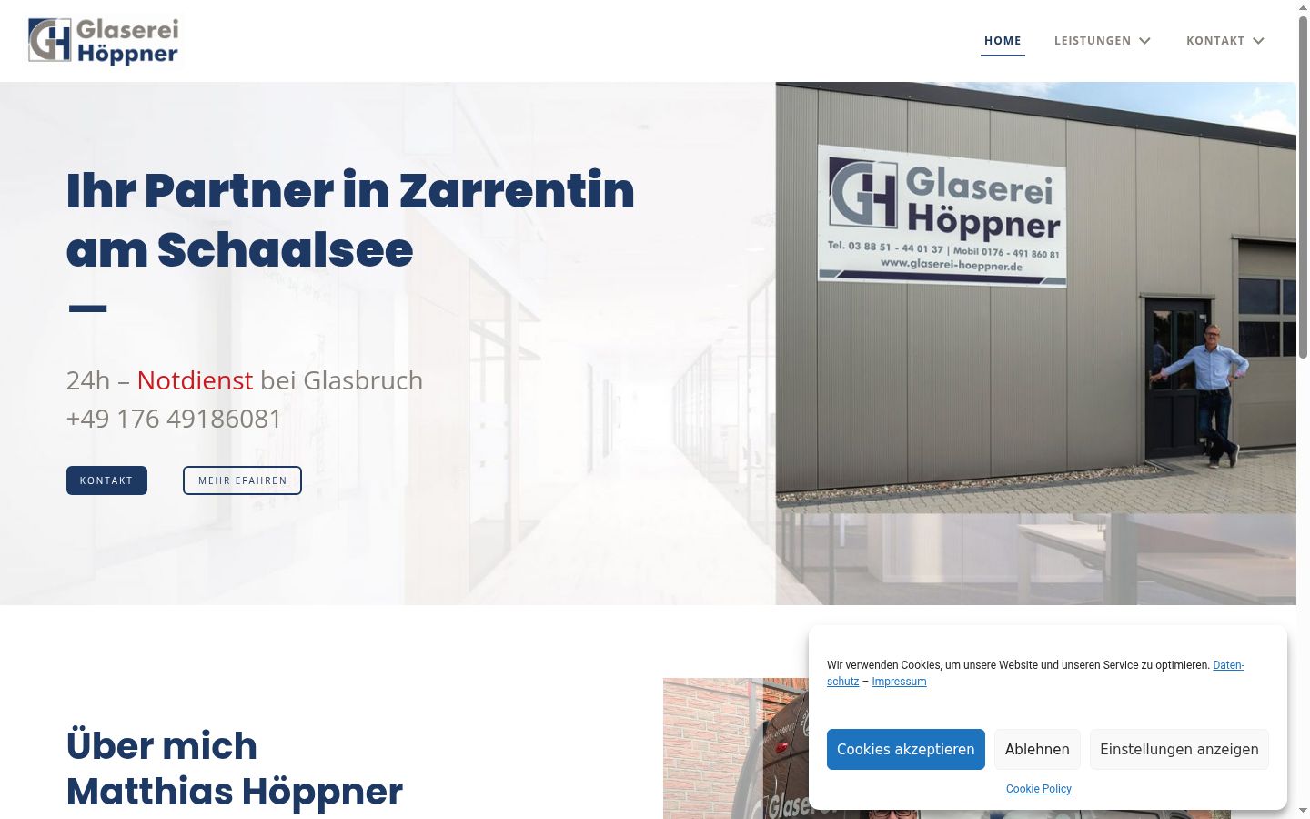 Screenshot des Einwilligungsbanners vor jeglicher Interaktion