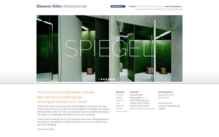 Screenshot of glaserei-kaefer.de