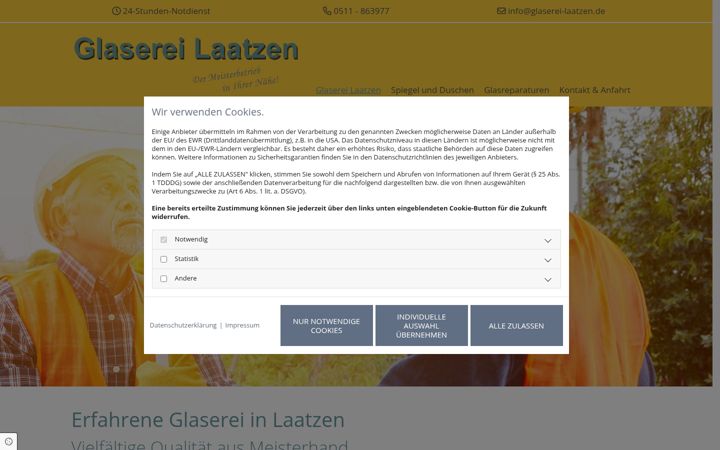Skærmbillede af glaserei-laatzen.de