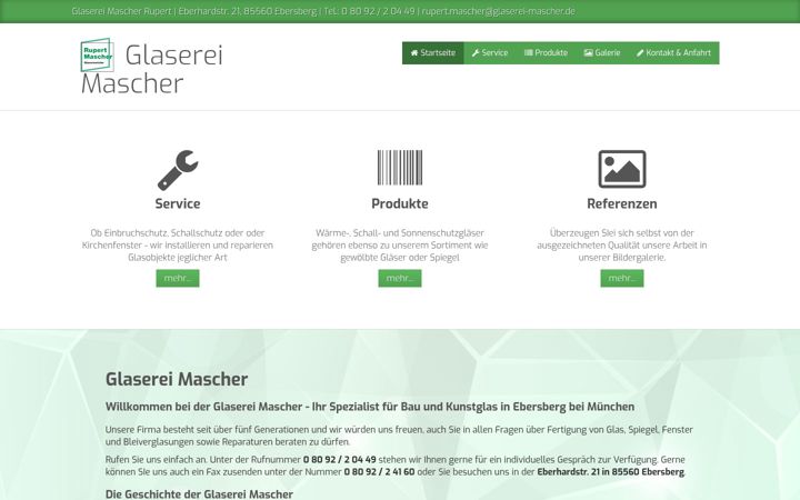 Screenshot of glaserei-mascher.de