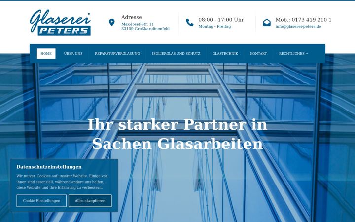 Screenshot of glaserei-peters.de