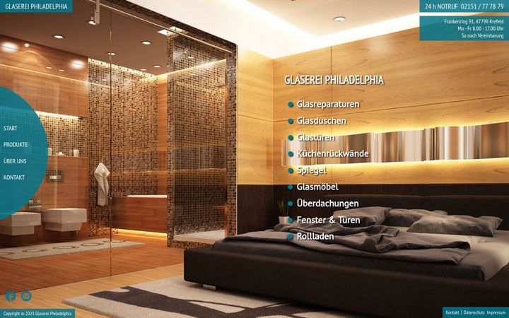 Screenshot of glaserei-philadelphia.de