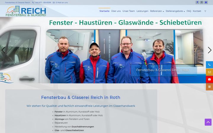 Skærmbillede af glaserei-reich.de