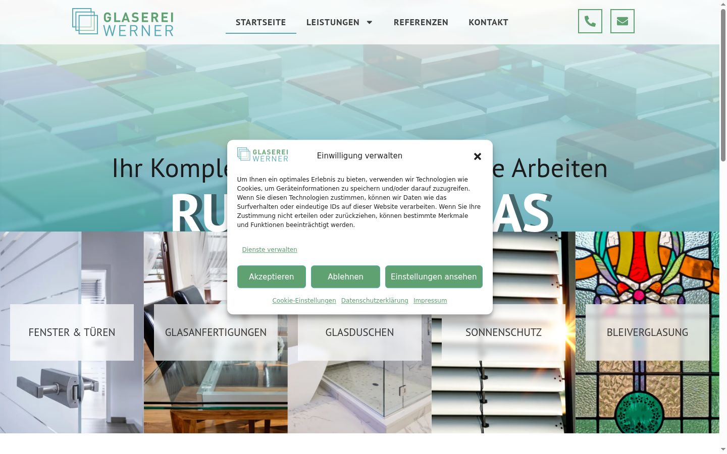 Screenshot of the consent banner shown before any interaction