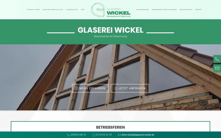 Screenshot of glaserei-wickel.de