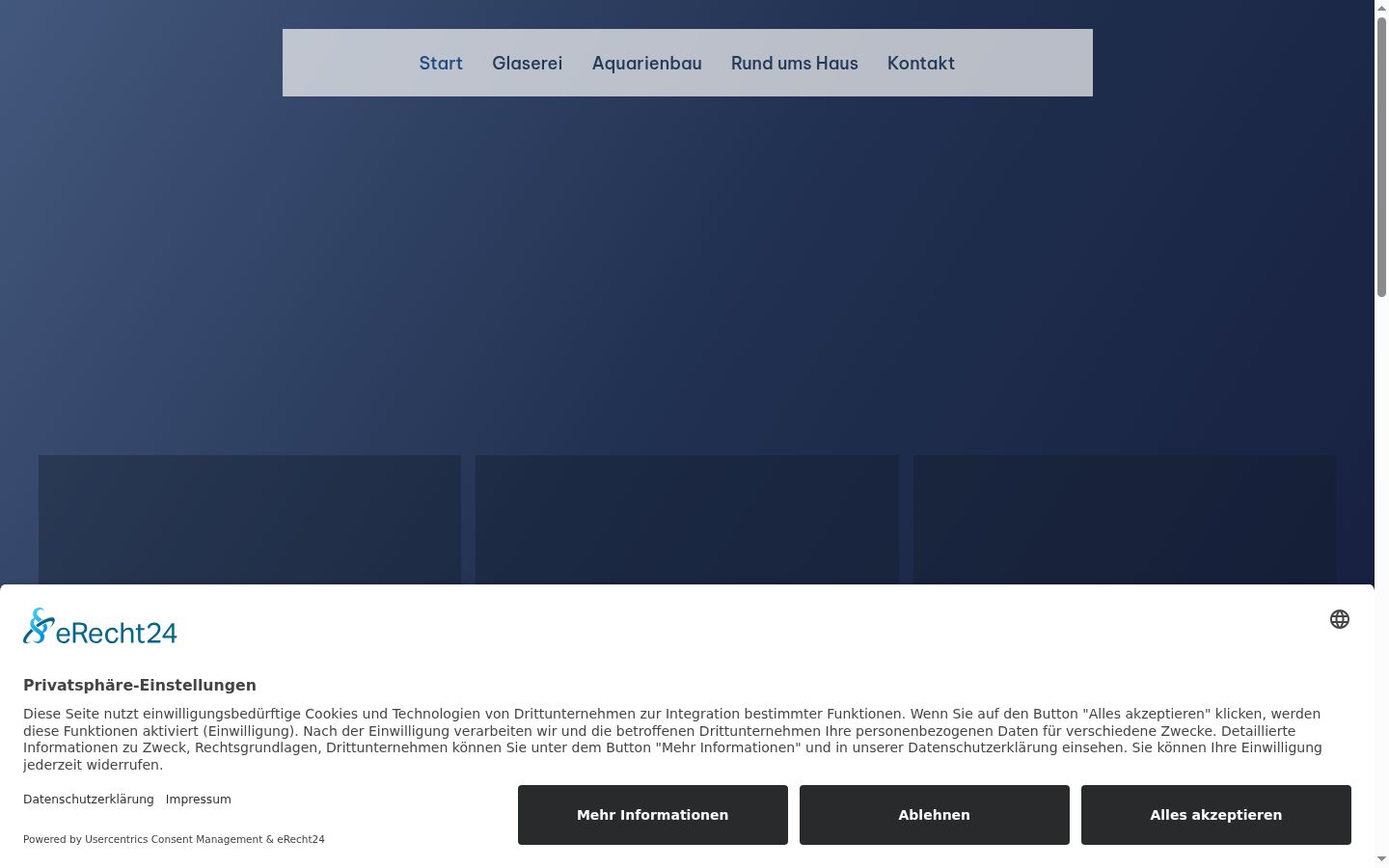 Screenshot del banner di consenso mostrato prima di qualsiasi interazione