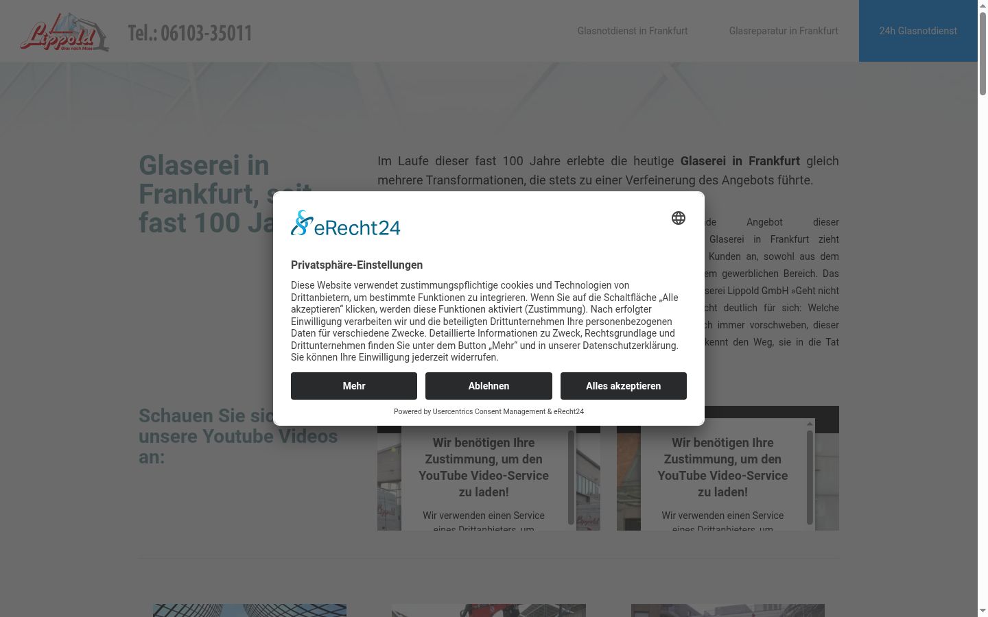 Screenshot of the consent banner shown before any interaction