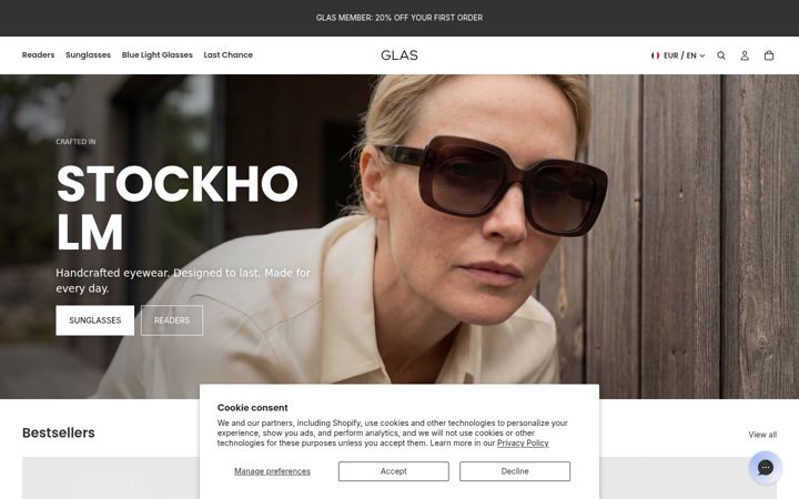 Screenshot of glaseyewear.fr