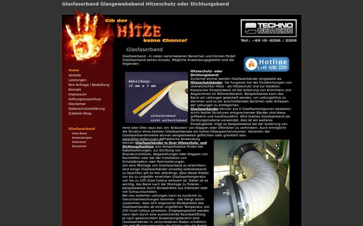 Screenshot of glasfaserband.com