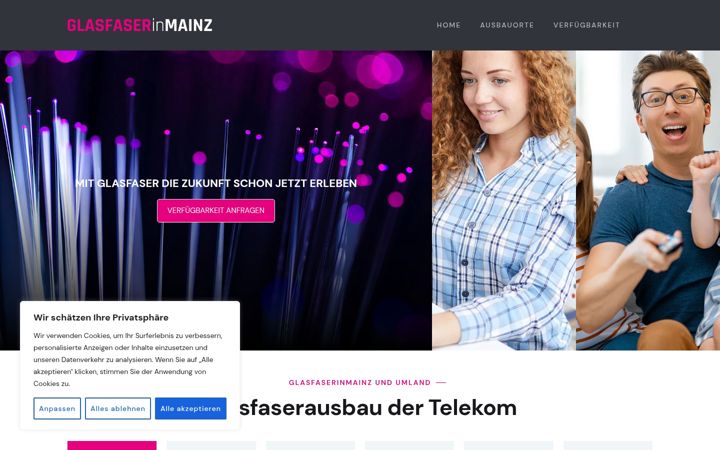 Screenshot of glasfaserinmainz.de