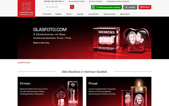 Screenshot of glasfoto.com