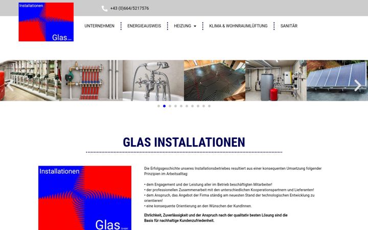 Screenshot of glasgmbh.at