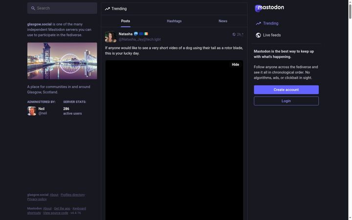 Screenshot of glasgow.social