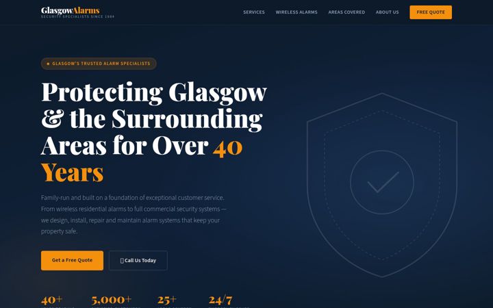 Screenshot of glasgowalarms.com