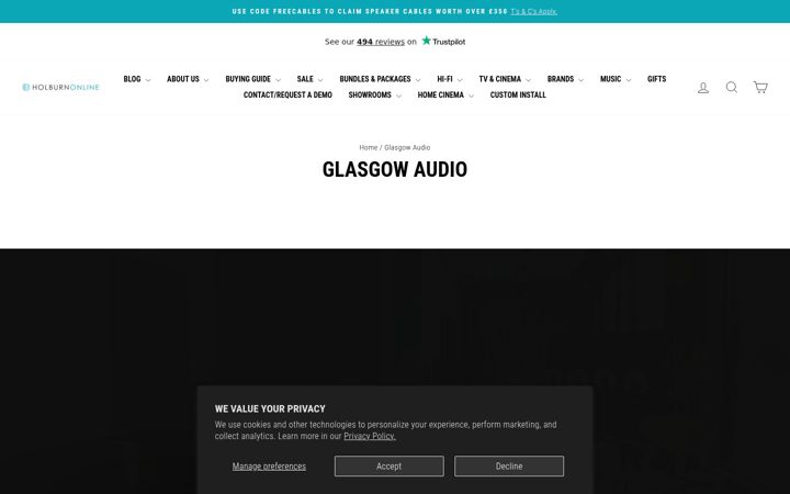 Screenshot of glasgowaudio.com