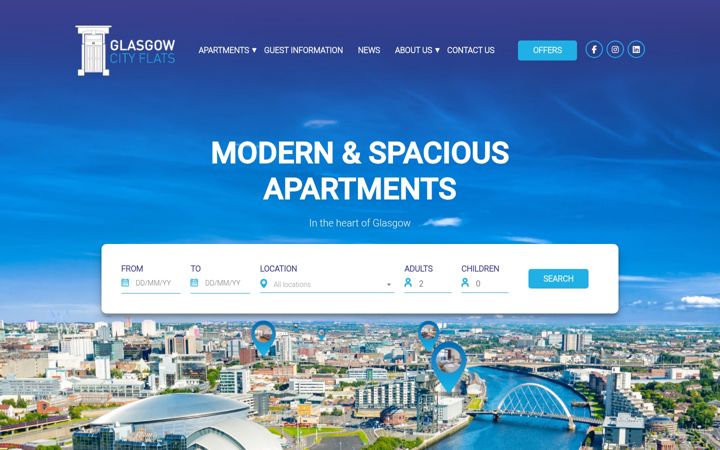Screenshot of glasgowcityflats.com