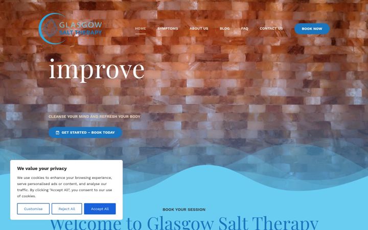 Screenshot of glasgowsalttherapy.com