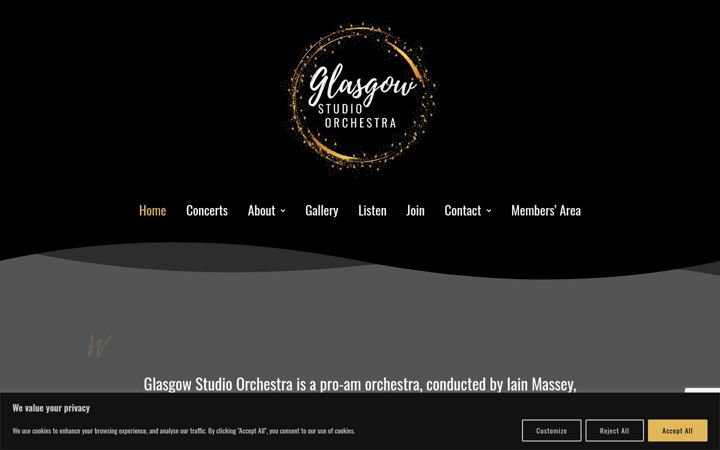 Screenshot of glasgowstudioorchestra.com
