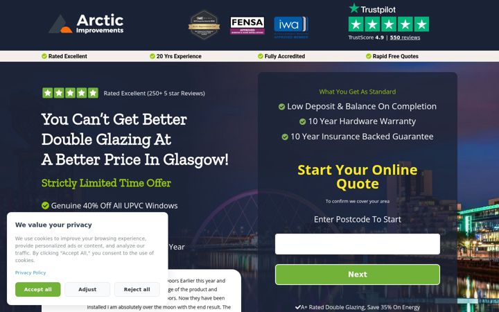 Screenshot of glasgowwindows.com