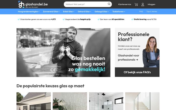 Screenshot of glashandel.be