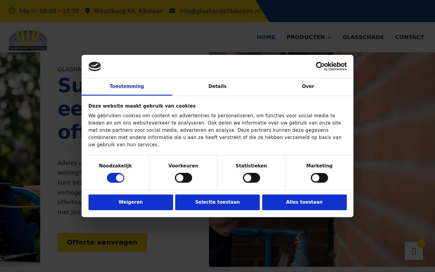 Képernyőkép a bármilyen interakció előtt megjelenő hozzájárulási bannerről
