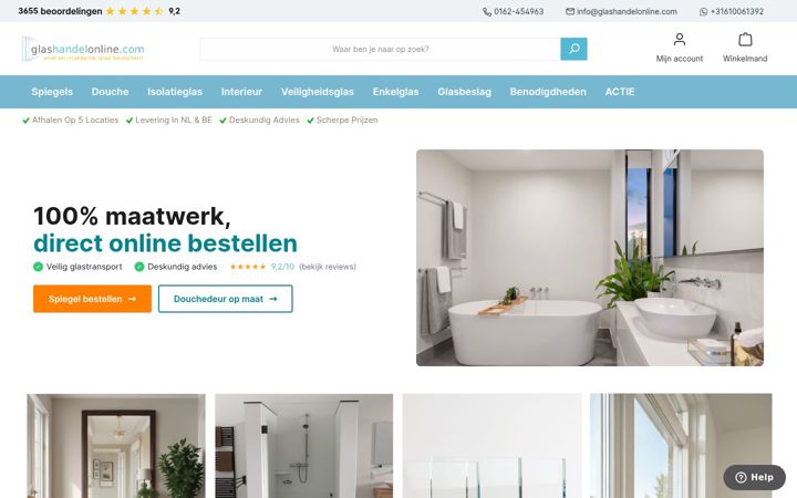 Screenshot of glashandelonline.com