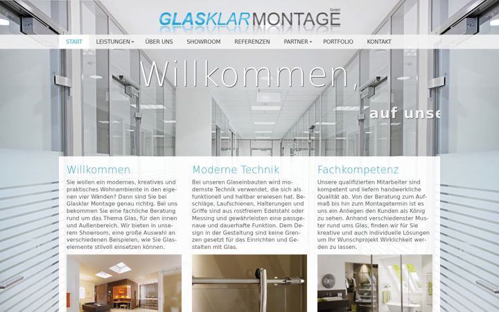 Screenshot of glasklar-montage.de