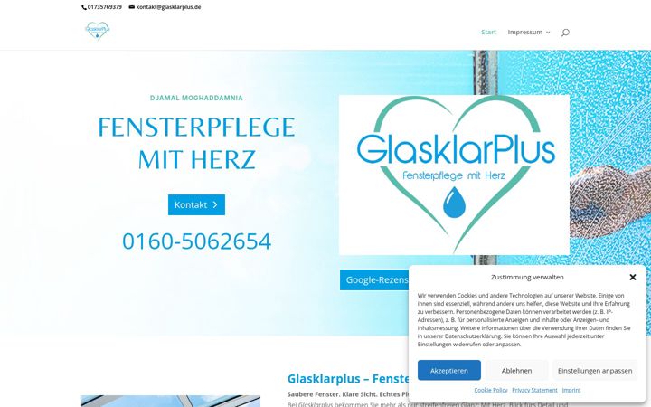 Screenshot of glasklarplus.de