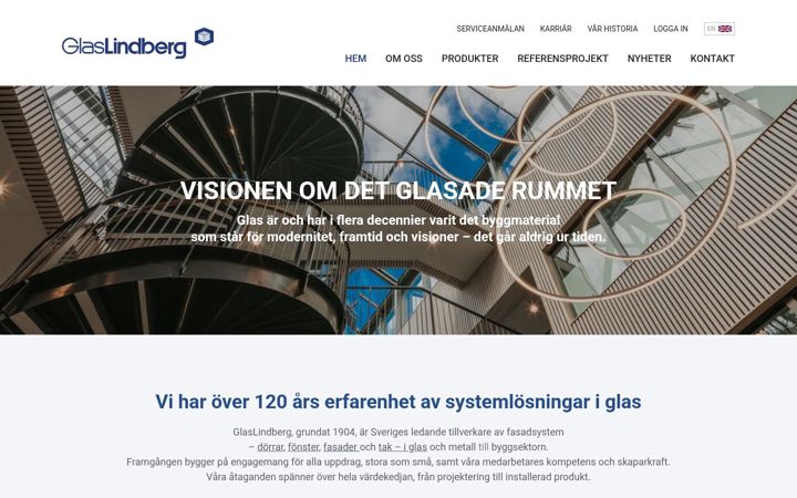 Screenshot of glaslindberg.se