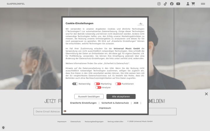 Screenshot of glasperlenspiel.com