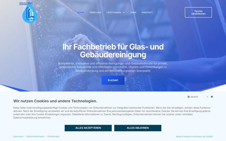 Screenshot of glasreinigung-neubrandenburg.de