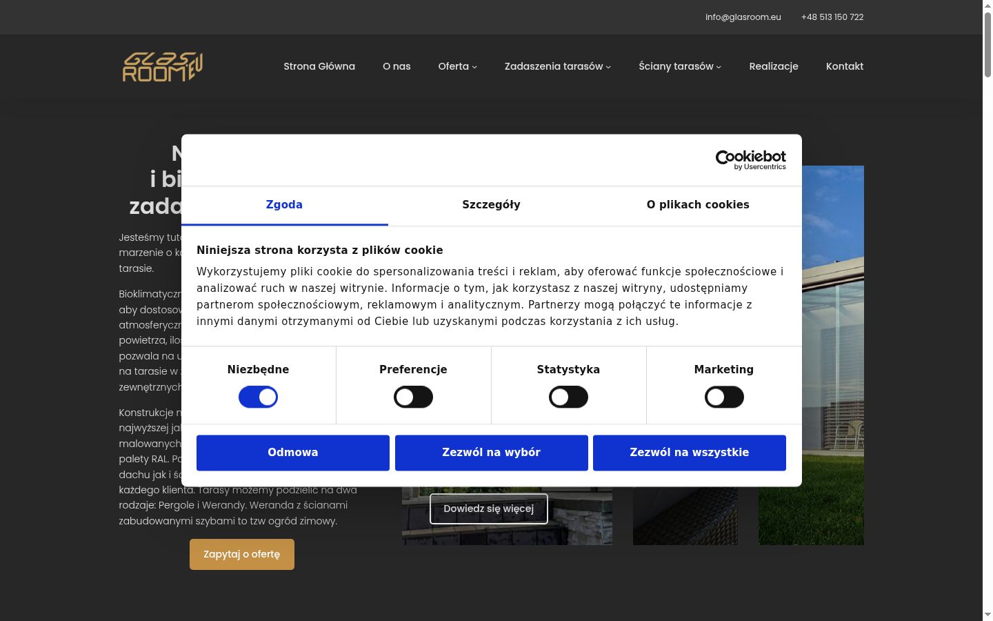 Screenshot del banner di consenso mostrato prima di qualsiasi interazione