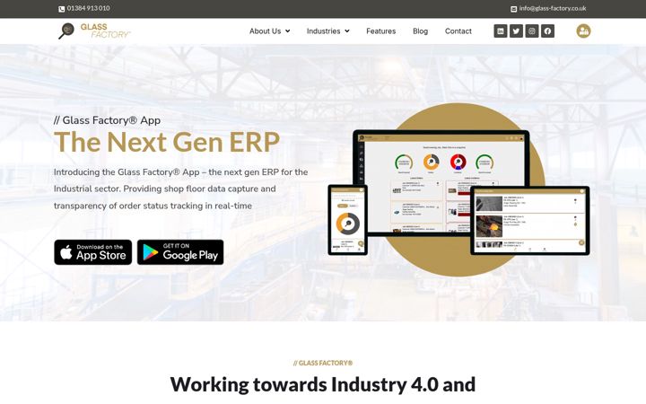 Screenshot of glass-factory.co.uk