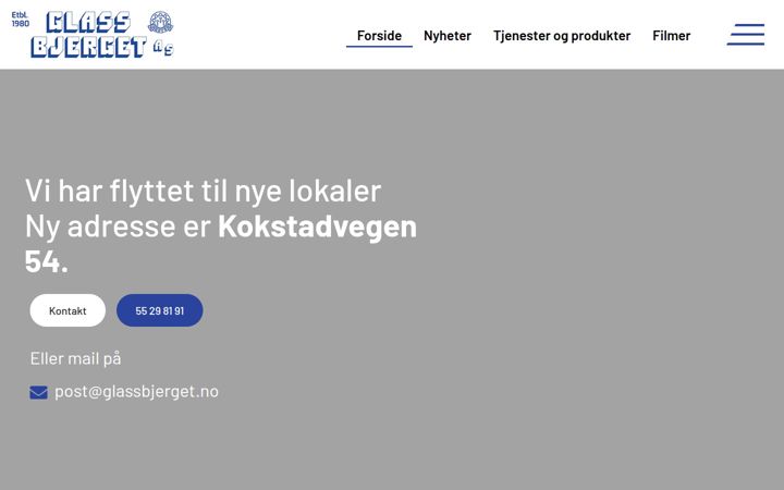 Screenshot stránky glassbjerget.no