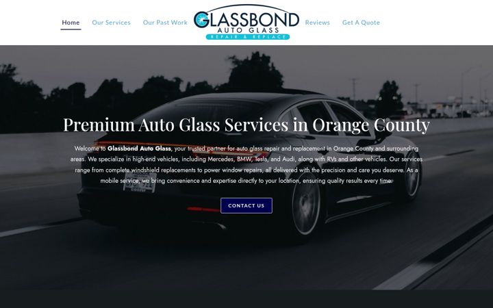 Screenshot of glassbond.net
